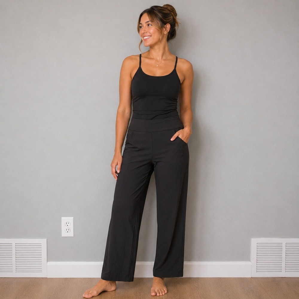 Tribal Micro Flare Pants 18W Carbon Grey Flatten It Pull On Trousers 8449TV-2485